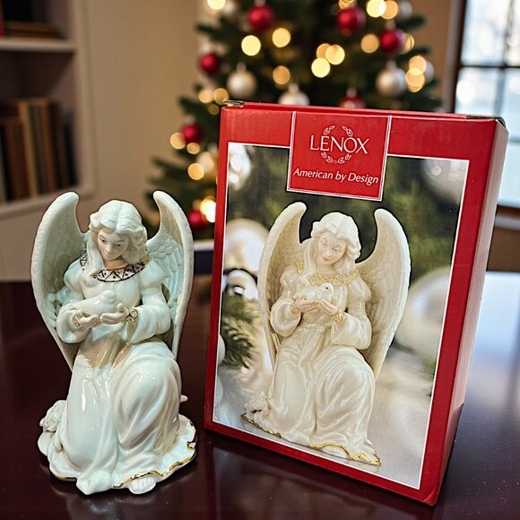 Lenox Angelic Visions Peace Kneeling Angel Figurine  6" With Box - Picture 1 of 6